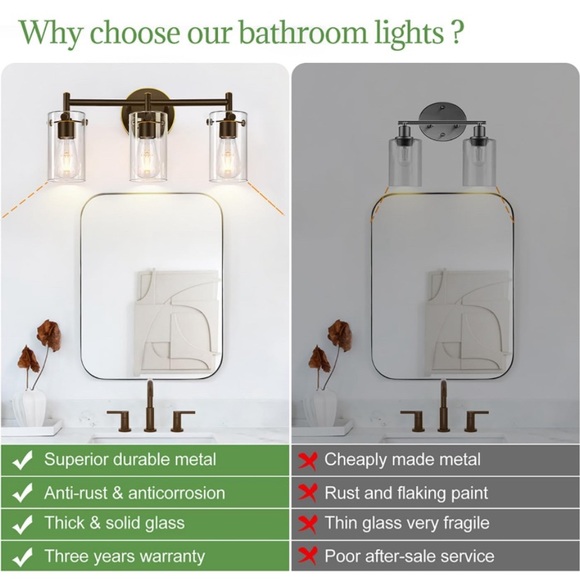 Vanity light , 3-Light Oil-Rubbed Bronze - Picture 2 of 9
